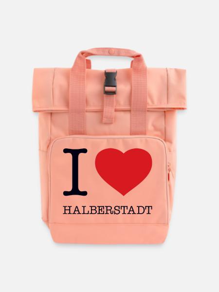 I LOVE HALBERSTADT - Rolltop Rucksack mit zwei Griffen - Chintzrosa