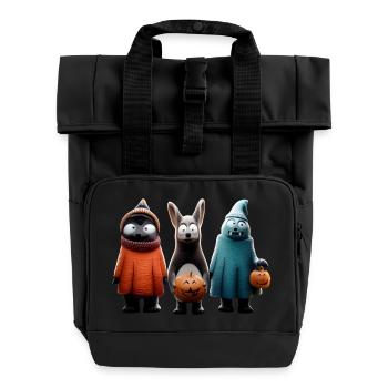 Gruseliges Süßes oder Saures – Halloween Wooligans - Rolltop Rucksack mit zwei Griffen - Schwarz - Vorne