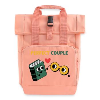Perfect Couple: Cloud and Umbrella Fun - Rolltop Rucksack mit zwei Griffen - Chintzrosa - Vorne
