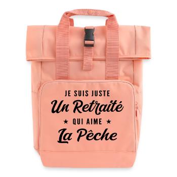 Retraité Pêcheur Humour Cadeau Retraite - Sac à dos Roll Top à deux anses - rose liberty - Devant