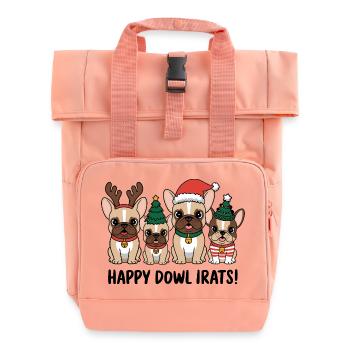 Joyeuse Dowl Irats Drôles Bouledogues Français - Sac à dos Roll Top à deux anses - rose liberty - Devant