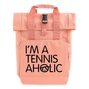 I'm a Tennis-Aholic - Roll Top Backpack with Two Handles - chintz rose - Front