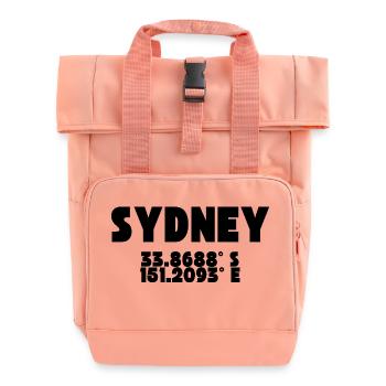 Sydney - Design with coordinates - Roll Top Backpack with Two Handles - chintz rose - Front