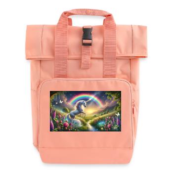 Licorne et arc-en-ciel - Sac à dos Roll Top à deux anses - rose liberty - Devant