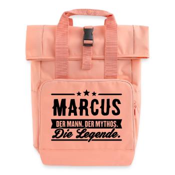 Man Myth Legend Marcus - Roll Top Backpack with Two Handles - chintz rose - Front