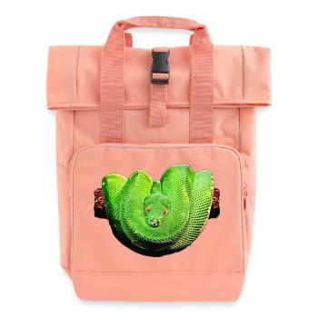 Snake Fractalized - Roll Top Backpack with Two Handles - chintz rose - Front