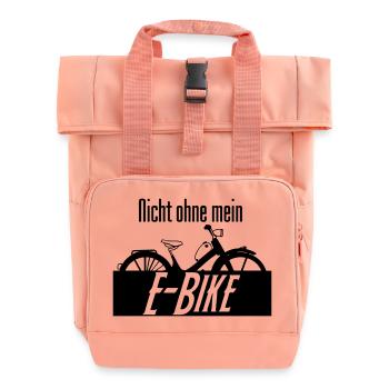 E-Bike Spruch Fahrrad Radfahrer Rad Geschenk - Rolltop Rucksack mit zwei Griffen - Chintzrosa - Vorne