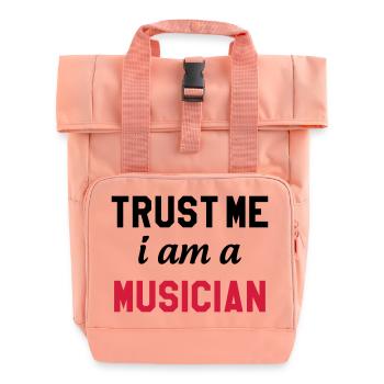 Musik / Musiker / Music / Musician - Rolltop Rucksack mit zwei Griffen - Chintzrosa - Vorne
