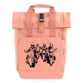 Bikergroup black - Roll Top Backpack with Two Handles - chintz rose - Front