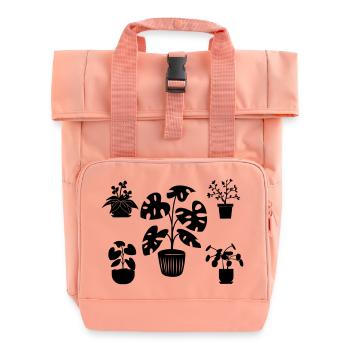 Houseplants five - Roll Top Backpack with Two Handles - chintz rose - Front