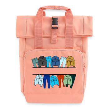 Jeansjacken und Jeans - Rolltop Rucksack mit zwei Griffen - Chintzrosa - Vorne