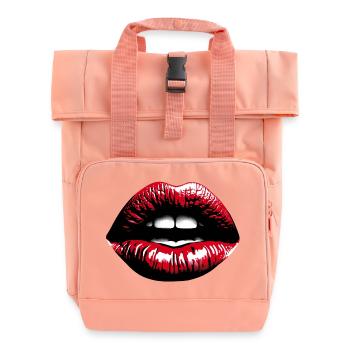 Besinnliche Lippen Roter Lippenstift - Rolltop Rucksack mit zwei Griffen - Chintzrosa - Vorne