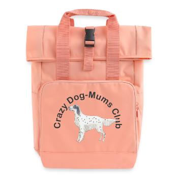 crazy DogMums Club english setter - Roll Top Backpack with Two Handles - chintz rose - Front