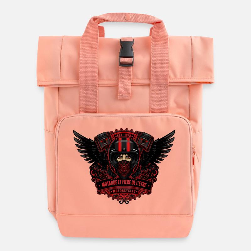 Biker - Roll Top Backpack with Two Handles - chintz rose