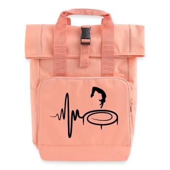 Trampolinspringen Kind - Rolltop Rucksack mit zwei Griffen - Chintzrosa - Vorne