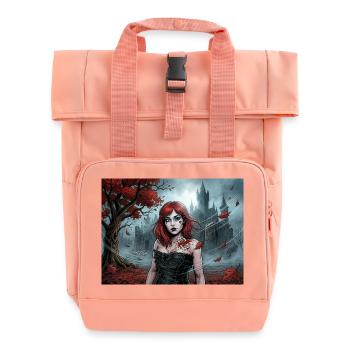 Femme gothique rousse dans la magie d’automne - Sac à dos Roll Top à deux anses - rose liberty - Devant