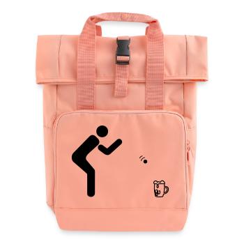 Beerpong #1 - Rolltop Rucksack mit zwei Griffen - Chintzrosa - Vorne