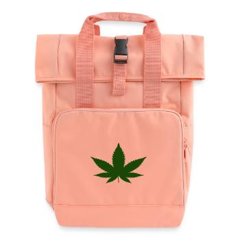 marijuana - Roll Top Backpack with Two Handles - chintz rose - Front