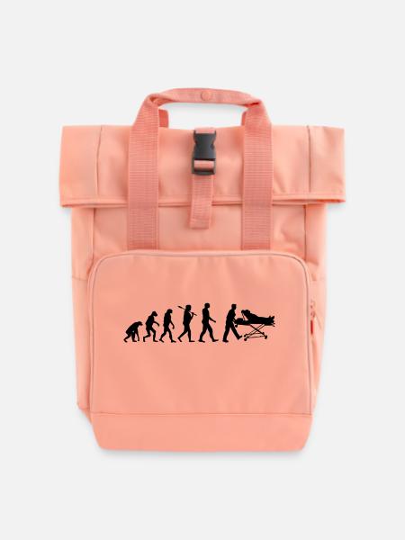 Sanitäter Shirt · Evolution · Rettungsdienst - Rolltop Rucksack mit zwei Griffen - Chintzrosa