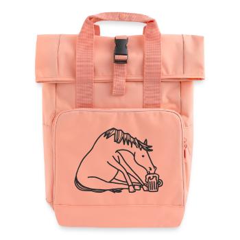 boire de la bière Cheval - Sac à dos Roll Top à deux anses - rose liberty - Devant