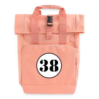 NUMMER 38 Achtunddreißig Geburtstag Geschenk - Rolltop Rucksack mit zwei Griffen - Chintzrosa - Vorne