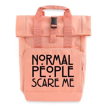 Normal People Scare Me - Rolltop Rucksack mit zwei Griffen - Chintzrosa - Vorne