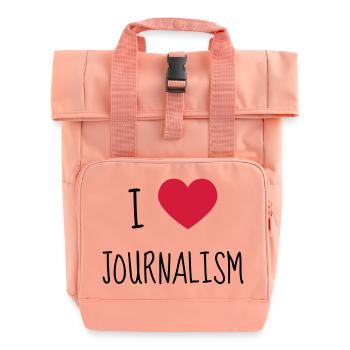 Journalist Journalism Journalismus Journaliste - Roll Top Backpack with Two Handles - chintz rose - Front