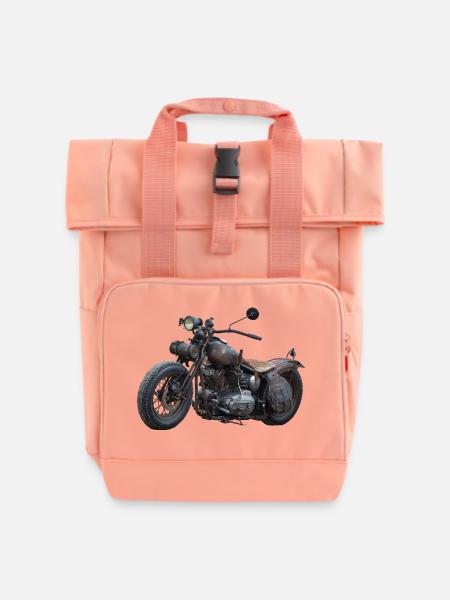 Motorrad - Rolltop Rucksack mit zwei Griffen - Chintzrosa