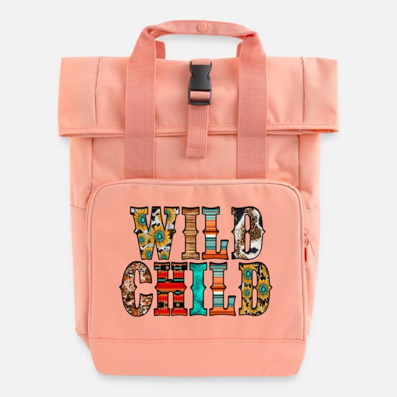 Wild Child - Roll Top Backpack with Two Handles - chintz rose