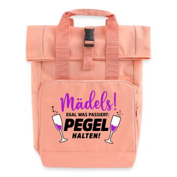 Mädels Party Sekt - Rolltop Rucksack mit zwei Griffen - Chintzrosa - Vorne