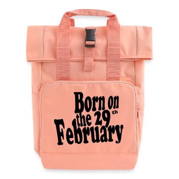 Born on the 29th February - Roll Top Backpack with Two Handles - chintz rose - Front