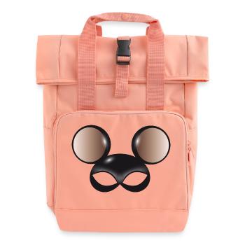 mysterious mouse mask with big mouse ears - Roll Top Backpack with Two Handles - chintz rose - Front