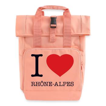 I LOVE RHONE ALPES France Frankreich - Roll Top Backpack with Two Handles - chintz rose - Front