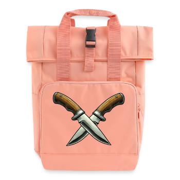 messer 2 - Rolltop Rucksack mit zwei Griffen - Chintzrosa - Vorne
