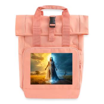 Adroa – Lugbara, dieu de la dualité, de la lumière et de l’ombre - Sac à dos Roll Top à deux anses - rose liberty - Devant
