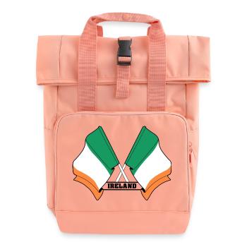 Ireland Flag Crossed - Roll Top Backpack with Two Handles - chintz rose - Front