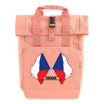 RÉPUBLIQUE TCHÈQUE – Drapeaux croisés - Sac à dos Roll Top à deux anses - rose liberty - Devant