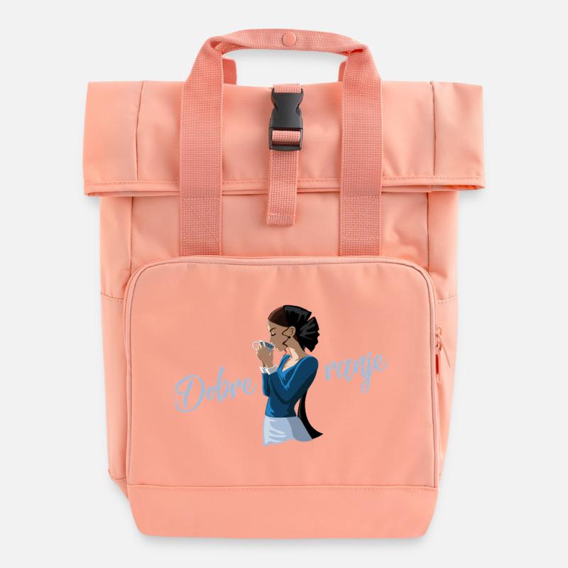 DOBRE RANJE - Rolltop Rucksack mit zwei Griffen - Chintzrosa