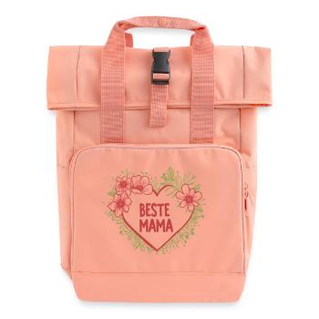 Best Mom - Roll Top Backpack with Two Handles - chintz rose - Front