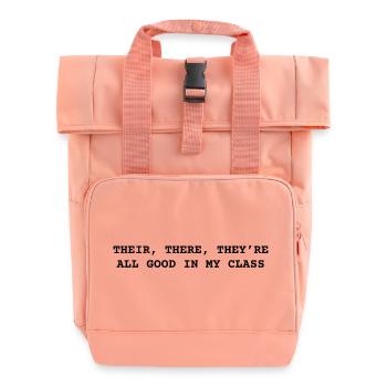 Funny English Teacher Quote | English Teaching - Roll Top Backpack with Two Handles - chintz rose - Front