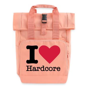 I Love Hardcore - Roll Top Backpack with Two Handles - chintz rose - Front