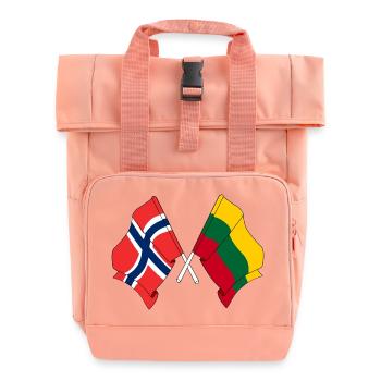 Flagge Norwegen, Flagge Litauen - Rolltop Rucksack mit zwei Griffen - Chintzrosa - Vorne
