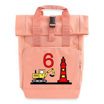Bagger - Rolltop Rucksack mit zwei Griffen - Chintzrosa - Vorne