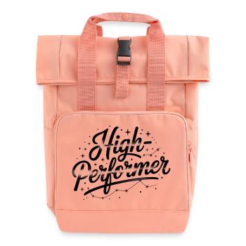 High Performer - Lustiges Finanzzitat - Rolltop Rucksack mit zwei Griffen - Chintzrosa - Vorne