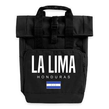 La Lima Honduras Honduraner - Rolltop Rucksack mit zwei Griffen - Schwarz - Vorne