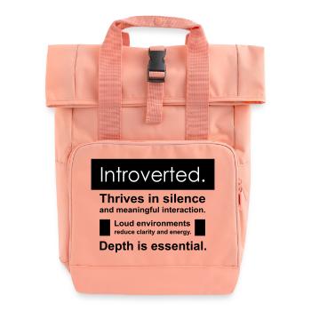 Introvert - Roll Top Backpack with Two Handles - chintz rose - Front