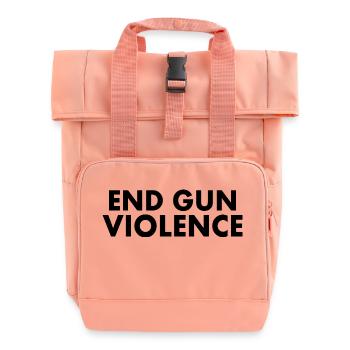 END GUN VIOLENCE - Roll Top Backpack with Two Handles - chintz rose - Front