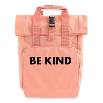 Be kind - Roll Top Backpack with Two Handles - chintz rose - Front