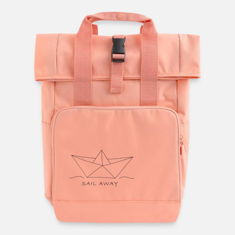 Papierschiff - Rolltop Rucksack mit zwei Griffen - Chintzrosa