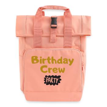 Birthday Crew - Rolltop Rucksack mit zwei Griffen - Chintzrosa - Vorne